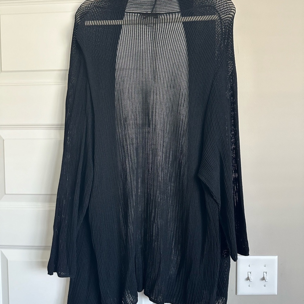 Coldwater Creek Black Open-Front Lightweight Tunic Cardigan 2X 20/22 - Picture 4 of 5